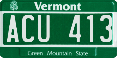 VT license plate ACU413