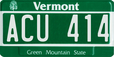 VT license plate ACU414