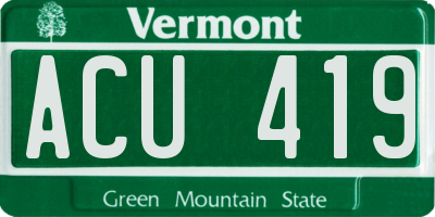 VT license plate ACU419