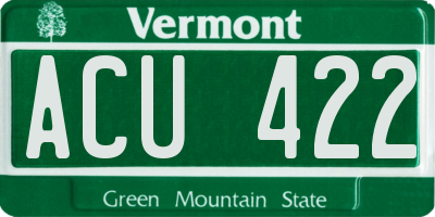 VT license plate ACU422