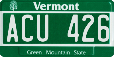 VT license plate ACU426