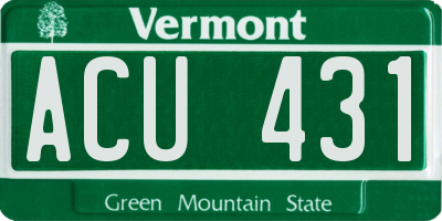 VT license plate ACU431