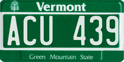 VT license plate ACU439
