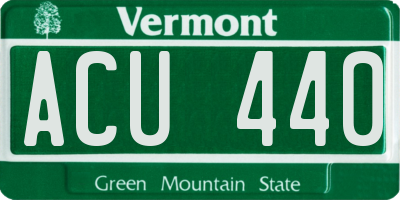 VT license plate ACU440