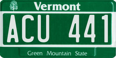VT license plate ACU441