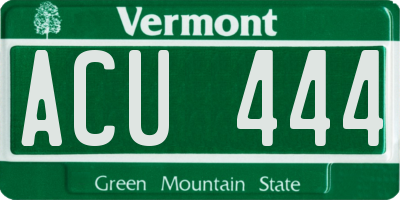 VT license plate ACU444