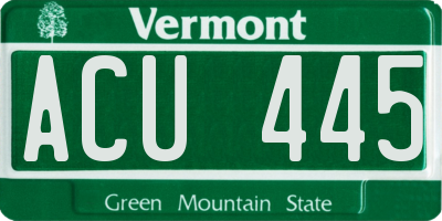 VT license plate ACU445