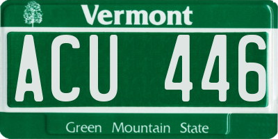 VT license plate ACU446