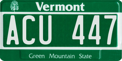 VT license plate ACU447