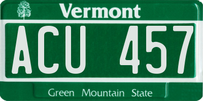 VT license plate ACU457