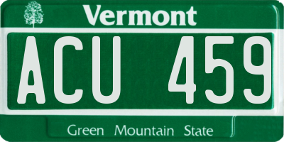 VT license plate ACU459