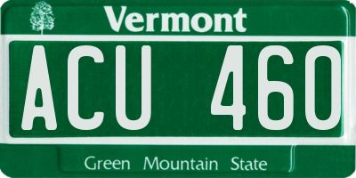 VT license plate ACU460