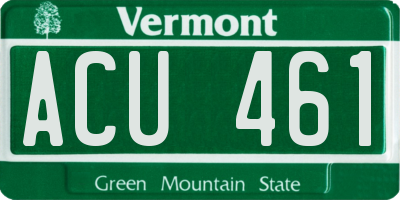 VT license plate ACU461