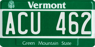 VT license plate ACU462