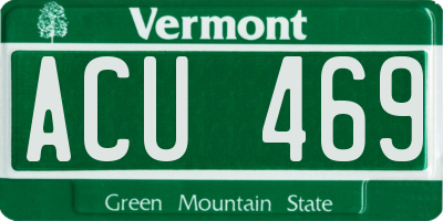 VT license plate ACU469
