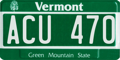 VT license plate ACU470