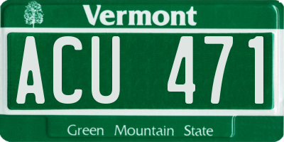 VT license plate ACU471