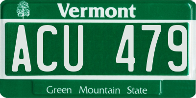 VT license plate ACU479