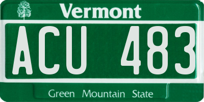 VT license plate ACU483