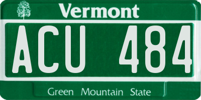 VT license plate ACU484