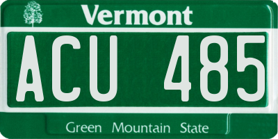 VT license plate ACU485