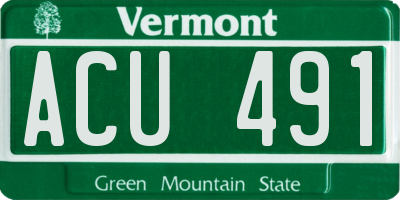 VT license plate ACU491