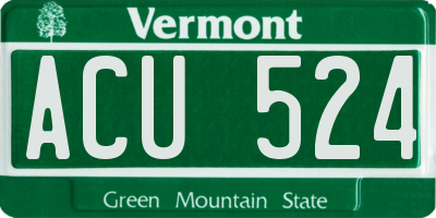 VT license plate ACU524