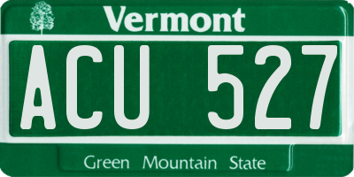 VT license plate ACU527