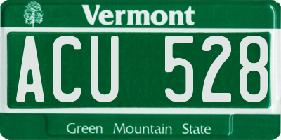 VT license plate ACU528
