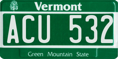 VT license plate ACU532