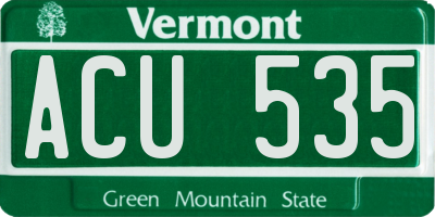 VT license plate ACU535