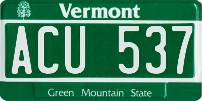 VT license plate ACU537