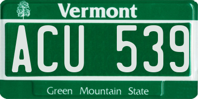 VT license plate ACU539