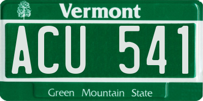VT license plate ACU541
