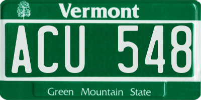 VT license plate ACU548