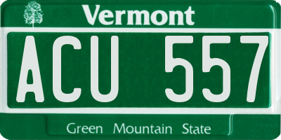 VT license plate ACU557
