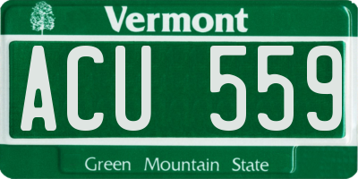 VT license plate ACU559