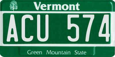 VT license plate ACU574