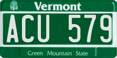 VT license plate ACU579