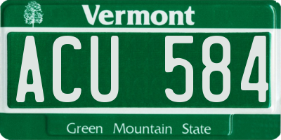 VT license plate ACU584