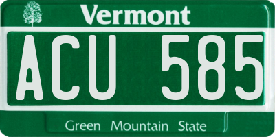 VT license plate ACU585