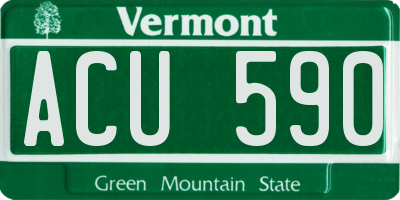 VT license plate ACU590