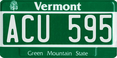 VT license plate ACU595