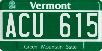 VT license plate ACU615