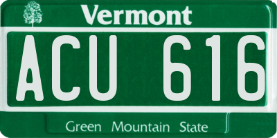 VT license plate ACU616