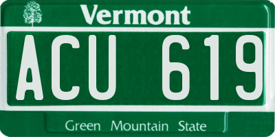 VT license plate ACU619