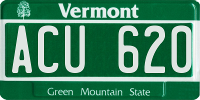 VT license plate ACU620
