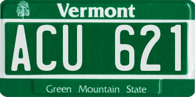 VT license plate ACU621