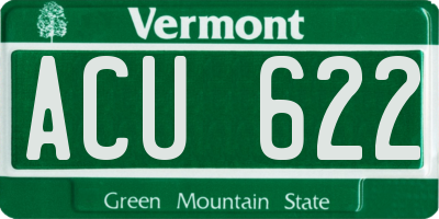 VT license plate ACU622