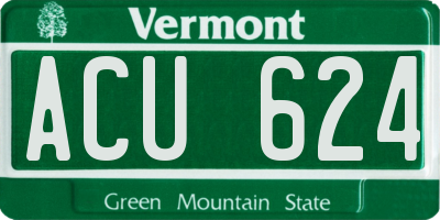 VT license plate ACU624